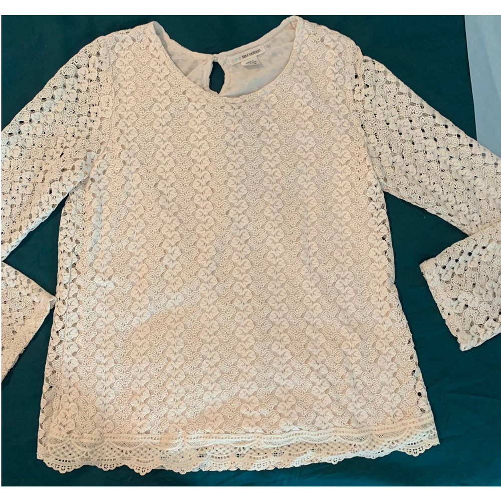 Self Esteem Lace-Lined- Flared Sleeves- XL